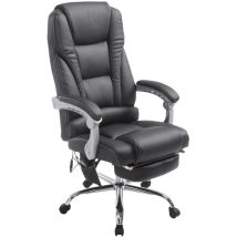 Décoshop26 - Fauteuil de bureau avec fonction massage repose-pieds dossier inclinable en pvc noir 100002577