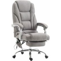 CLP - Chaise de bureau massive avec repose-pieds en tissu + différentes couleurs colore : Gris