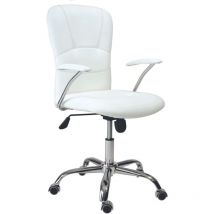 Duehome - Fauteuil de bureau pivotant blanc fauteuil de bureau pivotant blanc en simili-cuir bureau avec mécanisme de pivotement meubles