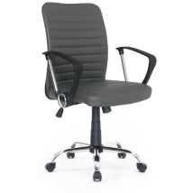 Toscohome - Fauteuil de bureau réglable avec base chromée taupe et roulettes - Asgar