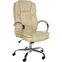CLP - Fauteuil de bureau xxl Xanthos en Similicuir avec une capacité de charge de 210 kg Crème