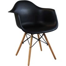 Fauteuil de chaise interne avec structure en acier et en bois et siège dans ABS Spriz Black
