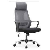 Fauteuil de direction 'genius' gris – Chaise de bureau – Dimensions : 64 x 63 x H 115/123 cm – Base en acier chromé – Roues anti-rayures