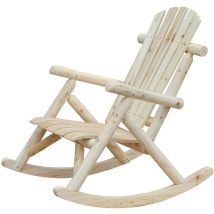 Fauteuil de jardin Adirondack à bascule rocking chair style néo-rétro assise dossier ergonomique bois naturel de pin