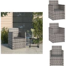 Fauteuil de jardin avec coussin Gris Résine tressée - Fauteuil De Jardin - Chaise De Jardin - Meubles De Jardin - Salon De Jardin - Décoration