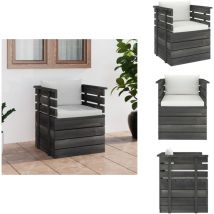 Fauteuil de jardin avec coussins Bois de pin - Fauteuil De Jardin - Chaise De Jardin - Mobilier De Jardin - Canapé Pliable - Canapé En Bois