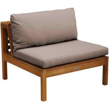 Fauteuil de jardin bas en bois d'eucalyptus taupe