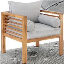 Tectake - Fauteuil de jardin Boka, bois lasuré, supporte env. 120 kg -