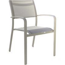 Fauteuil empilable en aluminium et textilène Milos