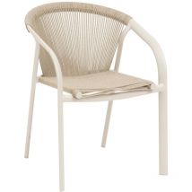 Fauteuil de jardin empilable Riu argile & beige aluminium - Hespéride