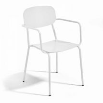 Oviala - Fauteuil de jardin en aluminium blanc
