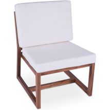 Privatefloor - Chaise longue en bois - Chaise design style Boho Bali - Glan Blanc