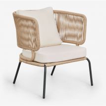Fauteuil de jardin en fer et corde tressée Calipso Sklum naturel