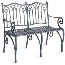 Banc de jardin en métal zahara aluminium laqué bleu
