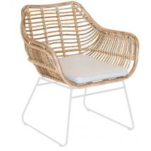 Set de 2 fauteuils en résine tressée imitation rotin Naturel 70x67x81 cm