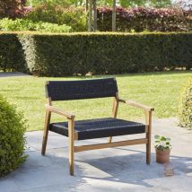 Berah Getah - Fauteuil de jardin en teck massif et cordage