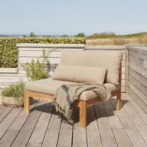 Fauteuil de jardin en teck massif taupe