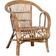 Okaffarefatto - Fauteuil de jardin Giada en bois de bambou et osier tressé