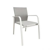 Delorm - Fauteuil de salon de jardin en aluminium - empilable