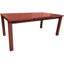 Jardiline - Table rectangulaire extensible Santorin 8/10 personnes en aluminium finition uni terracotta
