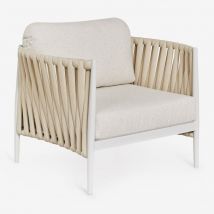 Fauteuil de jardin Sereilen en aluminium et tissu bouclé Sklum