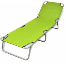 Chaise longue pliable – Acier enduit de poudre – Vert pomme – Fauteuil de jardin – Matières, Caractéristique chaise, Quantité par pack, Matière de la 