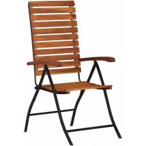 Inlife Chaises inclinables de jardin 2 pcs Bois solide d'acacia