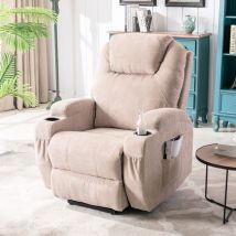 Okwish - Fauteuil de massage électrique réglable pour personnes âgées, fauteuil inclinable électrique, canapé inclinable en tissu avec 2