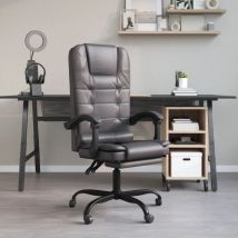 Helloshop26 - Fauteuil de massage inclinable de bureau informatique étude similicuir gris