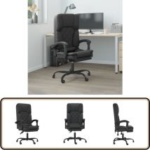 Fauteuil de massage inclinable de bureau Noir Similicuir - Fauteuil De Bureau - Chaise Ergonomique - Chaise De Bureau Confortable - Chaise De Bureau