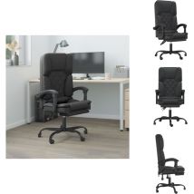 Fauteuil de massage inclinable de bureau Noir Similicuir - Fauteuil De Bureau - Chaise Ergonomique - Chaise De Bureau Confortable - Chaise De Bureau
