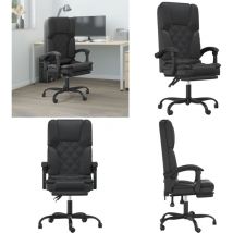 Fauteuil de massage inclinable de bureau Noir Similicuir - Fauteuil De Bureau - Chaise Ergonomique - Chaise De Bureau Confortable - Chaise De Bureau