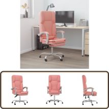 Fauteuil de massage inclinable de bureau Rose Similicuir - Chaise De Bureau - Chaise Ergonomique - Fauteuil De Bureau - Fauteuil Massant - Siège De