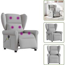 Vidaxl - Fauteuil de massage inclinable électrique gris nuage tissu - Fauteuil Inclinable De Massage Électrique - Fauteuils Inclinables De Massage