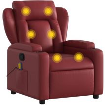 Fauteuil de massage inclinable Rouge bordeaux Similicuir Vidaxl Rouge bordeaux
