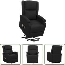 Doc&et² - The Living Store Fauteuil de massage Noir Tissu - Fauteuil Massant - Fauteuil Relaxant - Fauteuil Inclinable - Fauteuil Élévateur