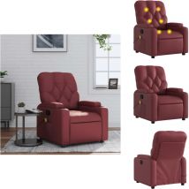 Fauteuil de massage inclinable Rouge bordeaux Similicuir - Fauteuil Inclinable De Massage - Fauteuils Inclinables De Massage - Fauteuil De Massage