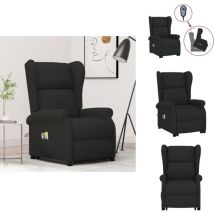 Fauteuil de massage Noir Tissu - Fauteuil Massant - Fauteuil Relaxant - Fauteuil Inclinable - Fauteuil Élévateur - Massage Lombaire