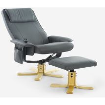 Fauteuil De Massage Relaxant Et Chauffant Avec Repose-pieds Myron - Gris