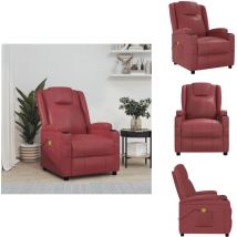 Vidaxl - Fauteuil de massage Rouge bordeaux Similicuir - Fauteuil De Massage - Fauteuils De Massage - Fauteuil Inclinable De Massage - Fauteuil De