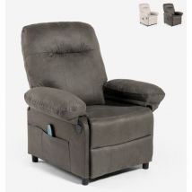Fauteuil relax inclinable avec port USB et repose-pieds Noemi - Gris foncé