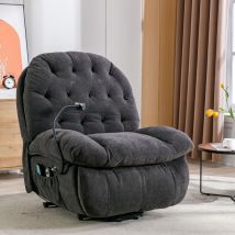 Fauteuil de relaxation à réglable électrique avec support pour téléphone portable,Fauteuil de massage/de chaleur avec télécommande,Gris