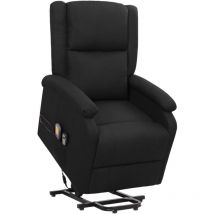 Fauteuil de relaxation avec fonction de levage électrique et massage en tissu noir DEC029253