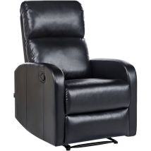 Beliani - Fauteuil de Relaxation Inclinable en Cuir pu Noir avec Port usb Idéal pour Soirée Télé et Cinéma à Domicile