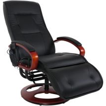 Fauteuil de relaxation fonction de massage 9 programmes 5 niveaux d'intensité en cuir noir 040006381