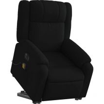 Décoshop26 - Fauteuil de relaxation fonction massage et inclinable 6 points de massage en tissu noir DEC027814