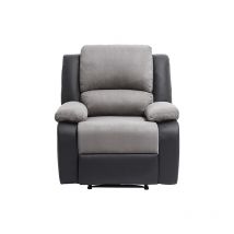 Usinestreet - relaxxo - Fauteuil Relaxation 1 place Microfibre et Simili leo - Gris et Noir