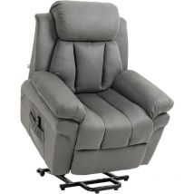 MH - Fauteuil de Relaxation Releveur Boston avec Repose-Pieds Tissu Gris