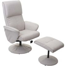 Fauteuil de relaxation TV avec repose-pieds design Chesterfield pivotant en PVC blanc 040003105