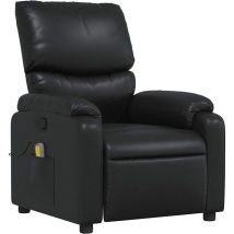 Décoshop26 - Fauteuil de relaxation tv fonction massage inclinable en pvc noir DEC027035